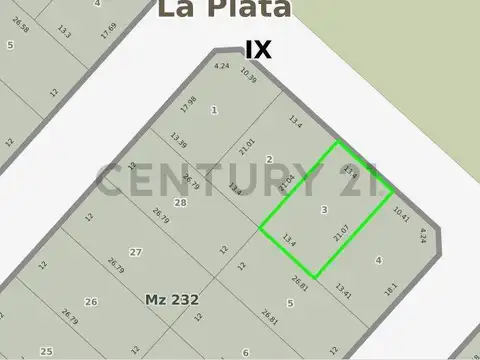 Terreno en Venta 21,70  mts Fondo