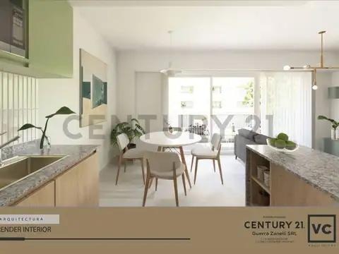 Departamento 2 ambientes con 1 baño