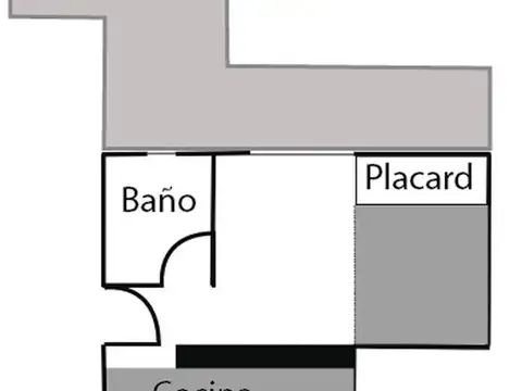 Departamento Monoambiente con 1 baño