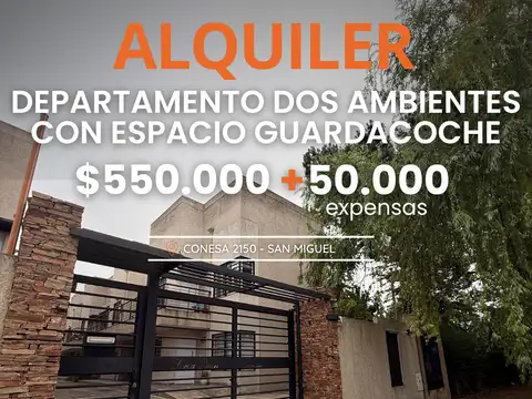 ALQUILER DEPARTAMENTO DOS AMBIENTES - MUÑIZ