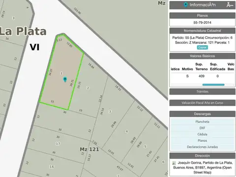 Terreno en Venta en Manuel B Gonnet, USD 50.000