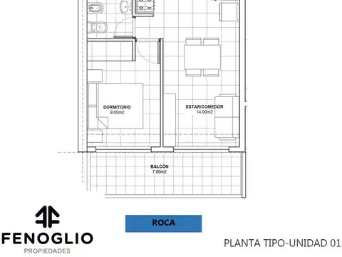 Departamento 2 ambientes con 1 baño