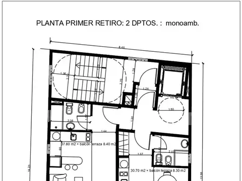 Departamento 2 ambientes con 1 baño