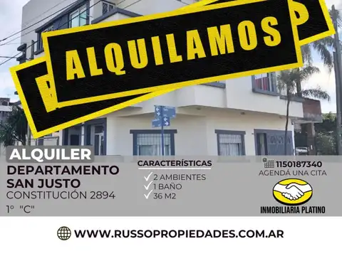 Departamento  2 ambientes En Alquiler En San Justo