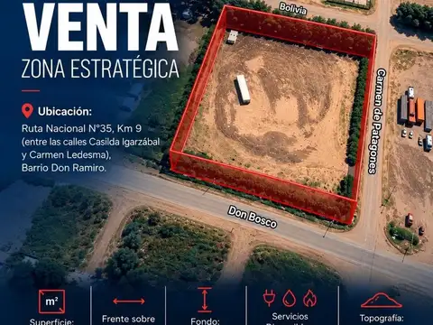 Lote Estratégico sobre Ruta Nacional 35-km9 en venta - B° Don Ramiro