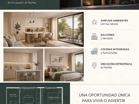 Departamento en Venta de 1 dormitorio
