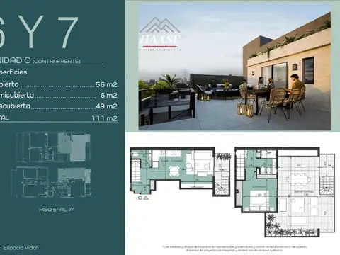 Venta depart en duplex 6 y 7mo piso de pozo ctfre Nuñez