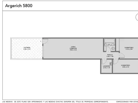 Depto Tipo Casa 3 ambientes con 2 baños