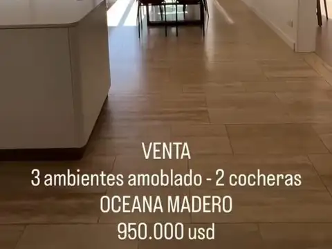 Venta – 3 Ambientes Amoblado en Oceana Puerto Madero con 2 C