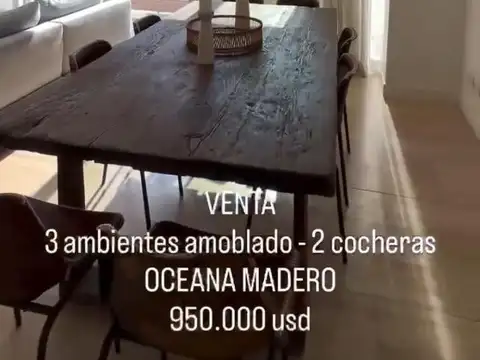 Venta – 3 Ambientes Amoblado en Oceana Puerto Madero con 2 C