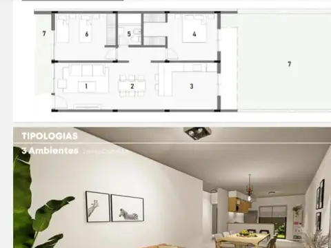 Departamento de 2 ambientes, estilo casa - Castelar Norte