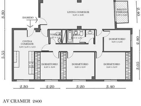 Departamento en Venta de 5 ambientes