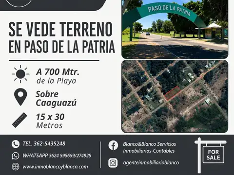 Terreno en Venta en Paso de la Patria, San Cosme