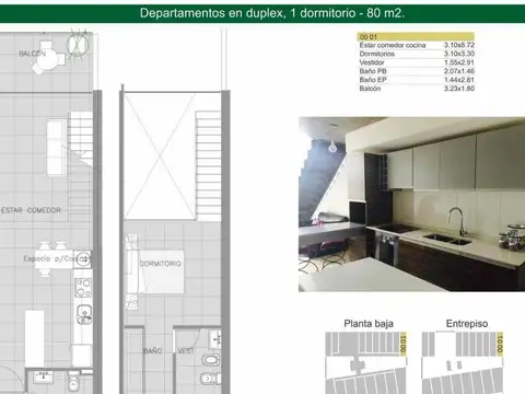 Departamento en Venta de 2 ambientes