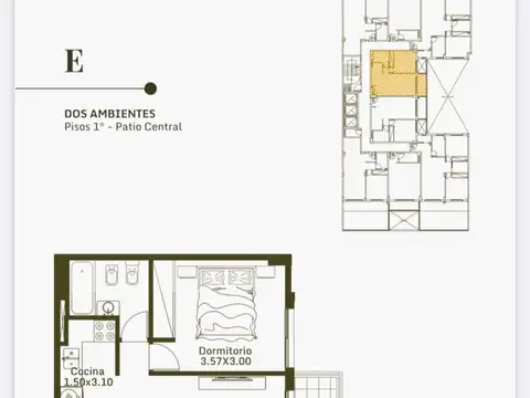 Departamento en Venta de 1 dormitorio