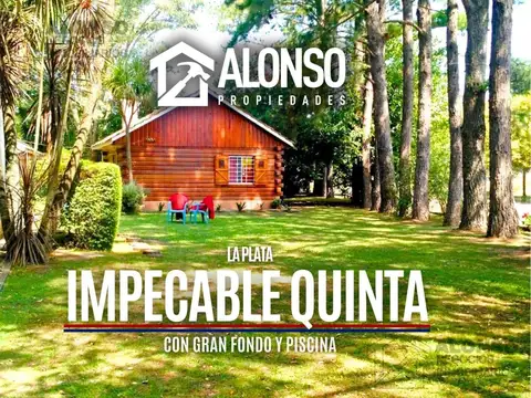 IMPECABLE QUINTA con PILETA y FONDO LIBRE en LA PLATA