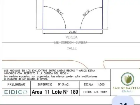 Terreno en Venta de 910,0 m2