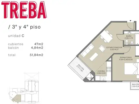 Departamento en Venta en Monserrat, USD 129.859