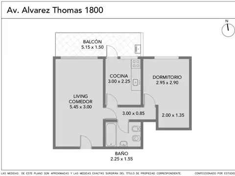 Departamento en Venta de 1 dormitorio