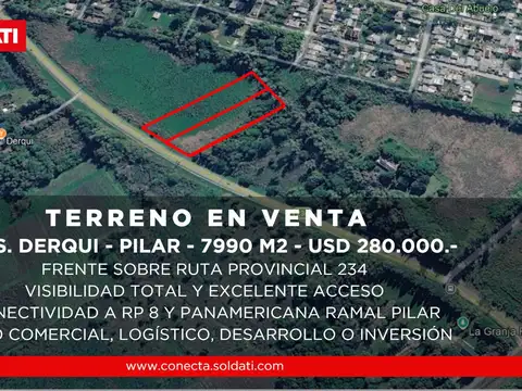 Terreno de 7.990 m2 en Presidente Derqui