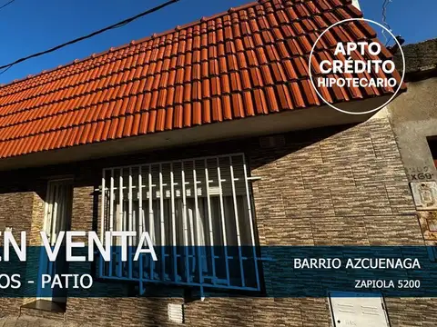 CASA EN VENTA 2 DORM CON COCHERA BARRIO AZCUENAGA