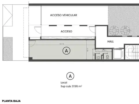 Departamento Monoambiente con 1 baño