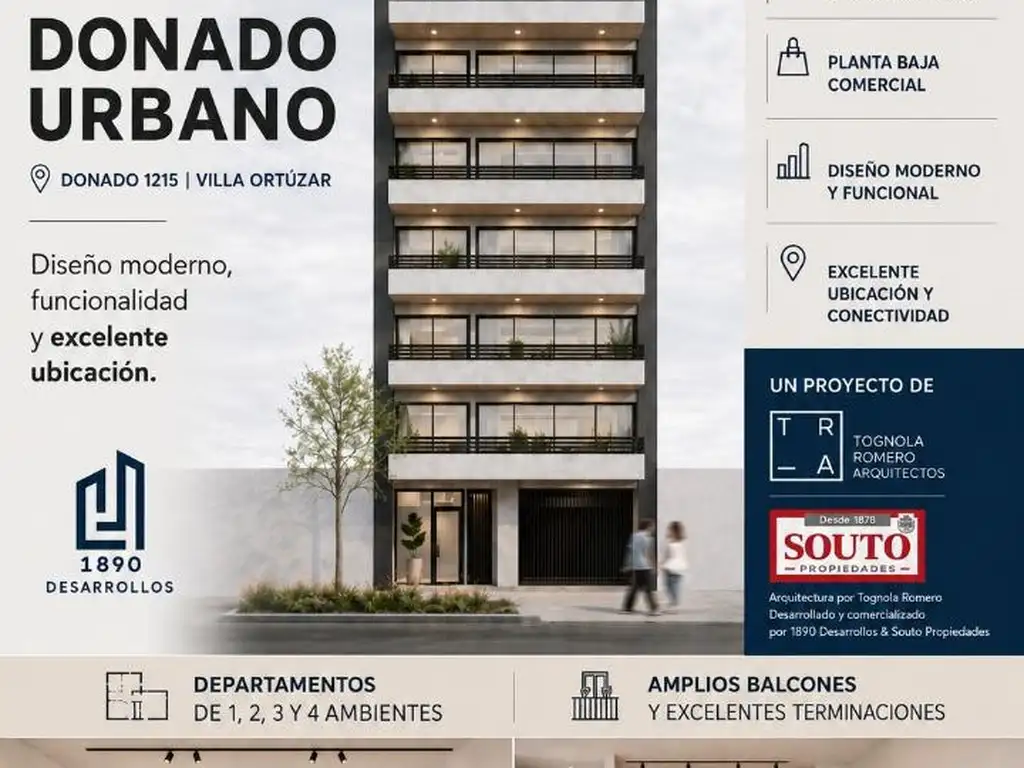 DONADO URBANO de 1 Dormitorios