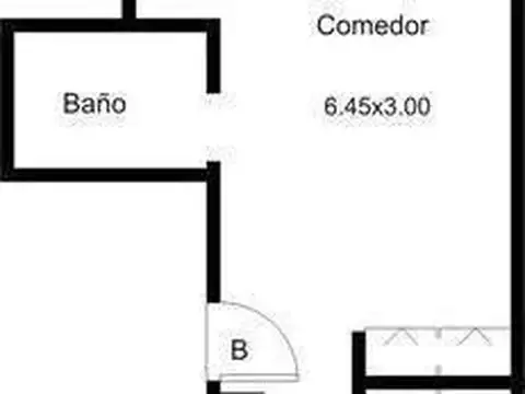 Departamento 2 ambientes con 1 baño