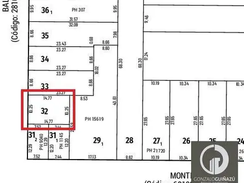 Terreno en Venta 14  mts Fondo
