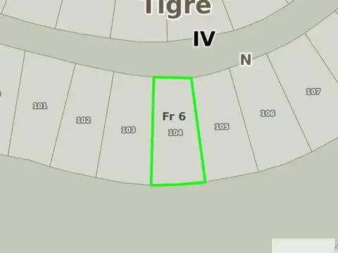 Terreno en Venta 18  mts Frente