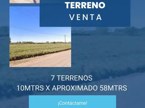 Terreno en Venta 57  mts Fondo