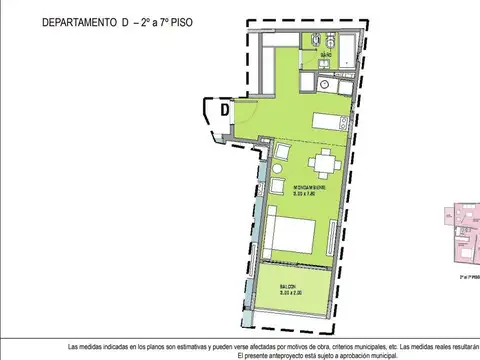 Departamento en Venta de Monoambiente