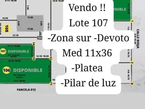 Terreno en Venta en Devoto, USD 9.000