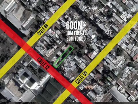 Terreno en venta -  Casa y depto - 600mts2 - La Plata