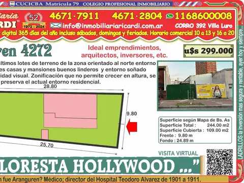 FLORESTA   HOLLYWOOD.. entorno soñado de grandes casas