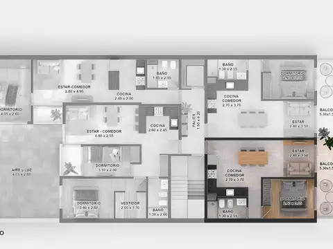 Departamento 2 ambientes con 1 baño