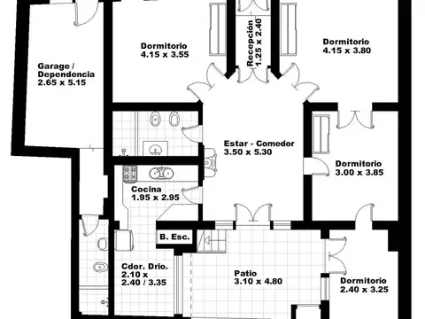 Casa 5 ambientes con 3 baños