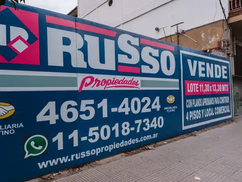 Terreno en Venta 11,30  mts Frente