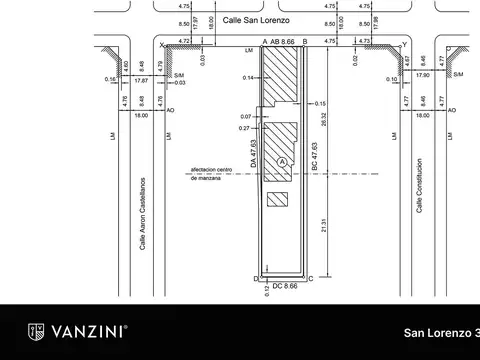 Terreno en Venta 47  mts Fondo