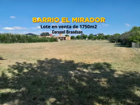 Lote en venta barrio el mirador - financia 100 %