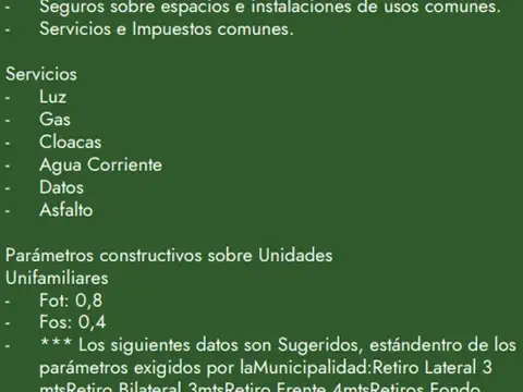 Terreno en Venta en Del Viso, USD 75.000