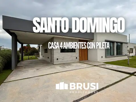CASA EN VENTA EN BARRIO PRIVADO SANTO DOMINGO - EXCELENTE CALIDAD CONSTRUCTIVA CON PILETA Y GALERIA