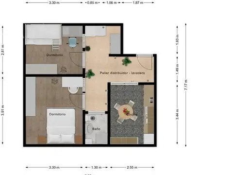 Depto Tipo Casa en Venta de 3 ambientes