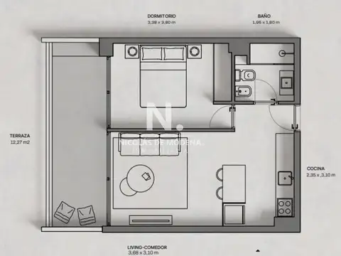 Departamento en Venta de 2 ambientes