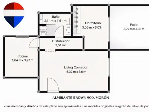 Departamento en Venta de 2 ambientes