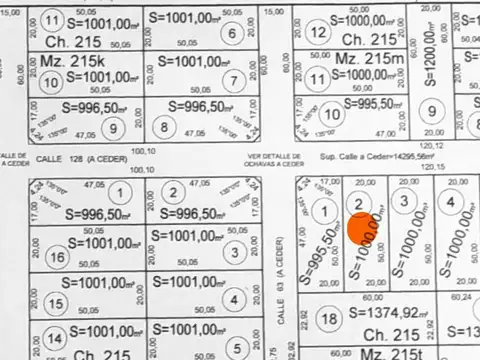 Lote en calle 63 y 128 de 1.00m2