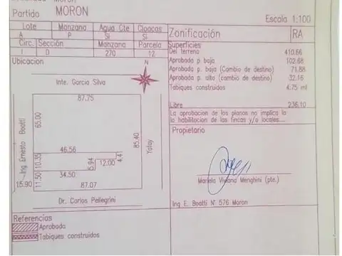 Terreno en Venta en Moron Sur, USD 370.000