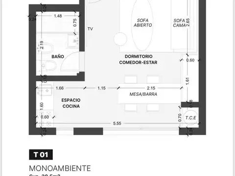 Departamento en Venta con 1 cochera