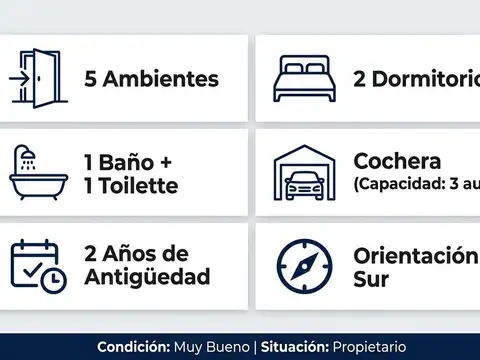 Casa en Venta 2 años