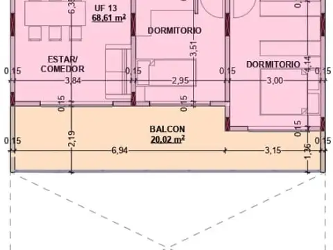 En Venta Palomar Departamento de 2 Ambientes en Pozo Nuevo Proyecto F: 10545